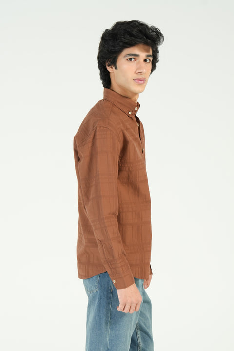 RELAXED FIT DOBBY SHIRT