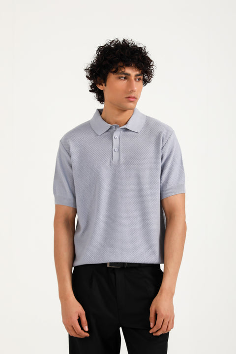 TEXTURED KNITTED POLO