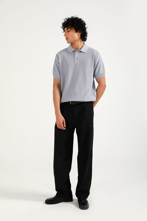 TEXTURED KNITTED POLO