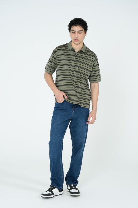RELAXED FIT STRIPED POLO