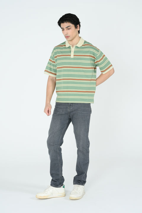 RELAXED FIT PRINTED POLO
