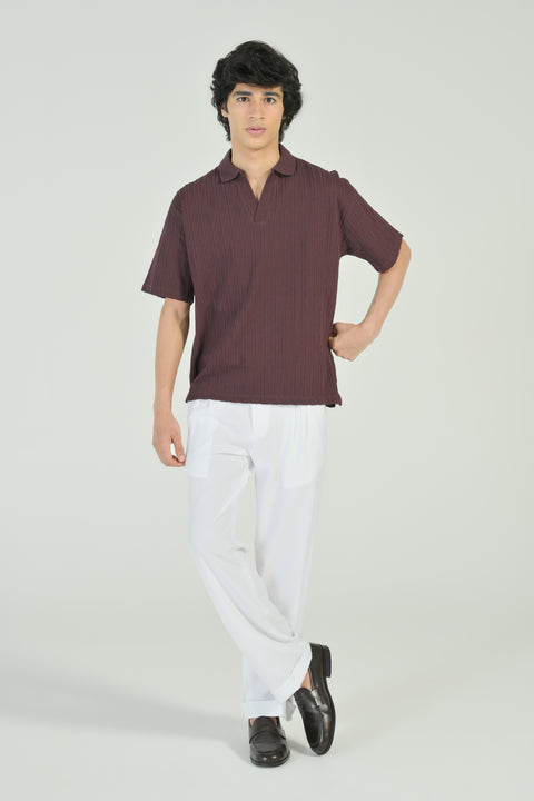 RELAXED FIT TEXTURED POLO