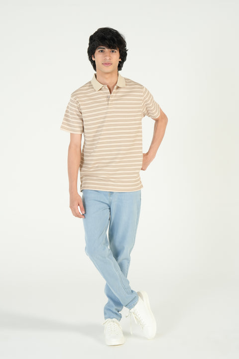 TEXTURED STRIPED POLO