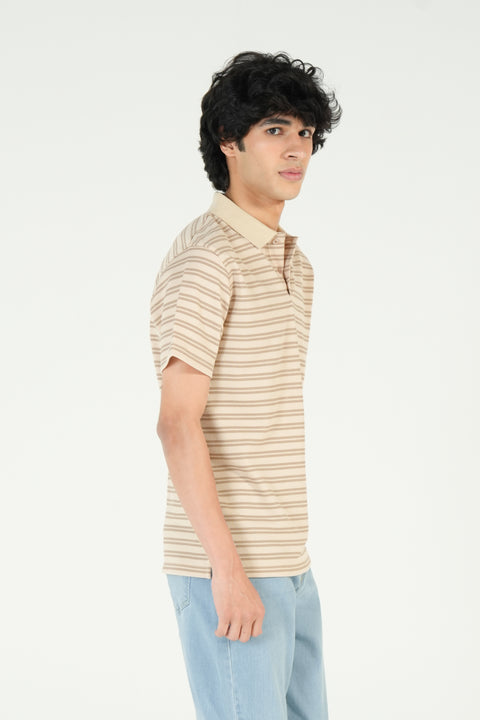 TEXTURED STRIPED POLO
