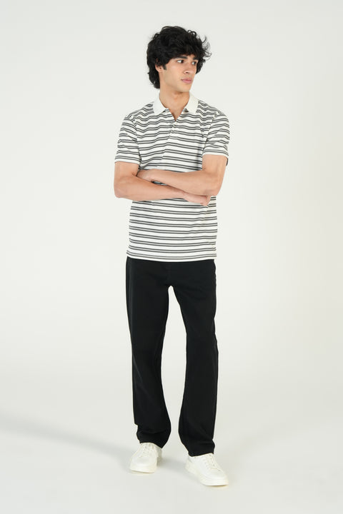 TEXTURED STRIPED POLO