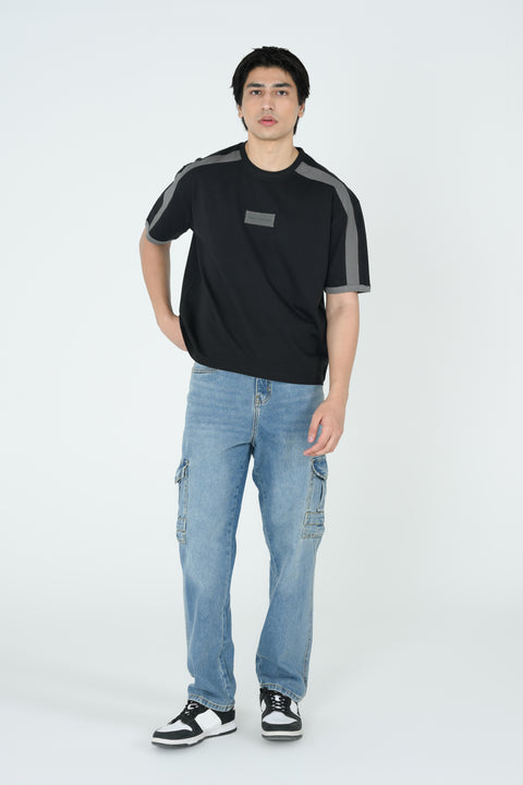 BOXY FIT CONTRAST PANEL TEE
