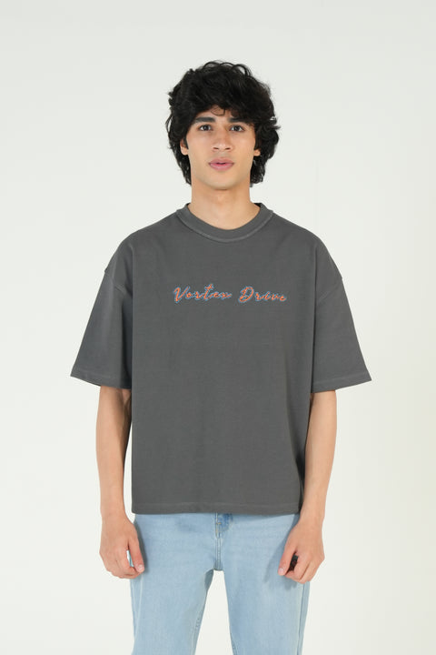 BOXY FIT TEXTURED GRAPHIC TEE