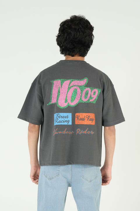BOXY FIT TEXTURED GRAPHIC TEE