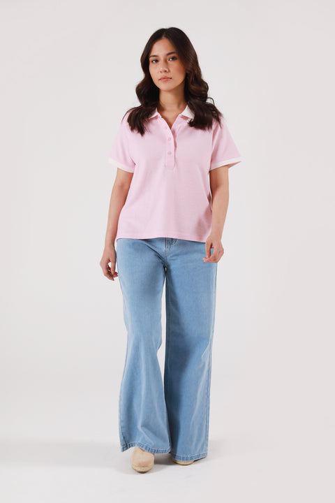 TEXTURED CONTRAST POLO SHIRT