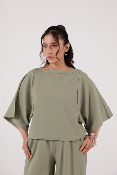TEXTURED TOP WITH SLEEVE DETAIL