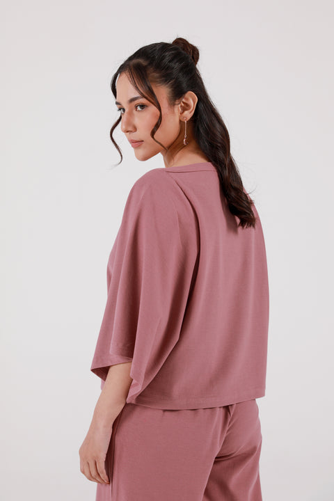TEXTURED TOP WITH SLEEVE DETAIL