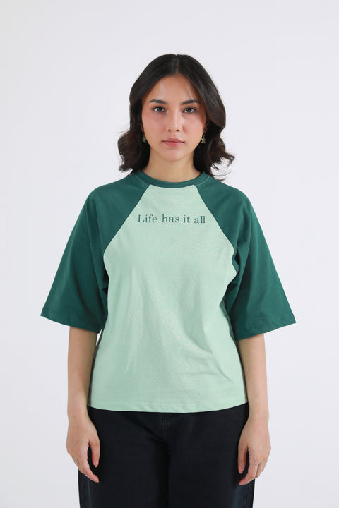RAGLAN SLOGAN TEE