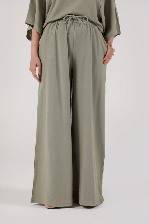 TEXTURED WIDE LEG TROUSER