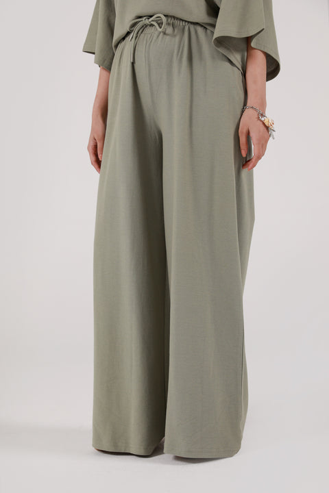 TEXTURED WIDE LEG TROUSER