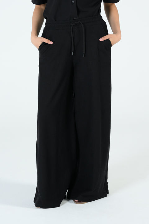 TEXTURED MEGA WIDE LEG TROUSERS