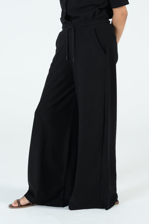 TEXTURED MEGA WIDE LEG TROUSERS