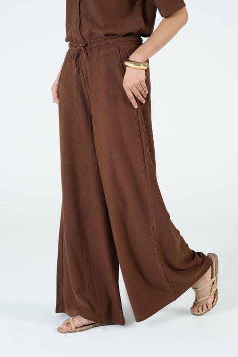 TEXTURED MEGA WIDE LEG TROUSERS