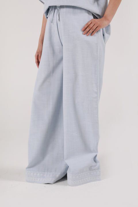 EMBROIDERED MEGA WIDE TROUSERS