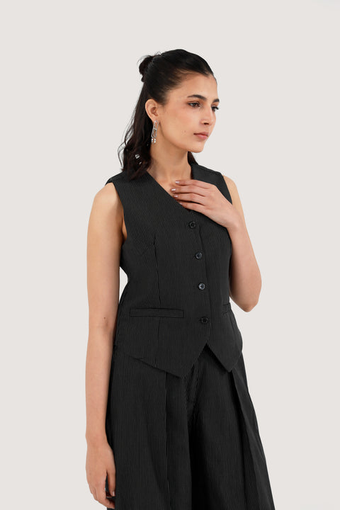 PINSTRIPED FORMAL VEST