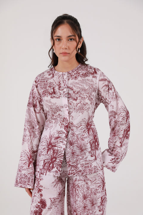 PRINTED BUTTON DOWN SHIRT
