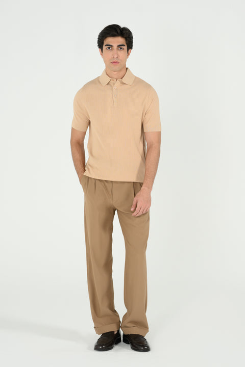 TEXTURED KNITTED POLO