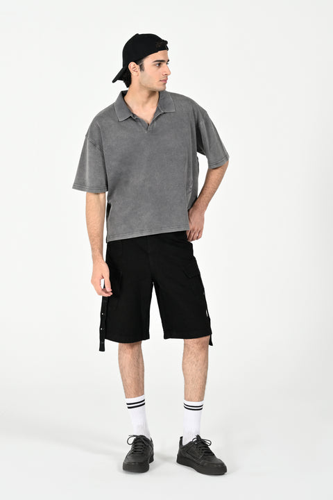 BOXY FIT WASHED POLO