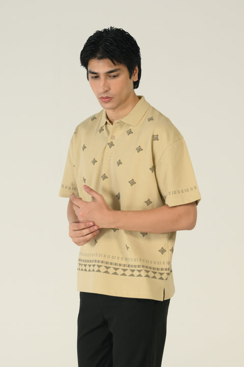 BAGGY FIT PRINTED POLO