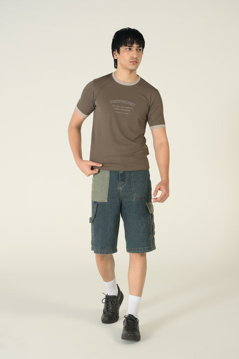 SLIM CROPPED EMBROIDERED TEE