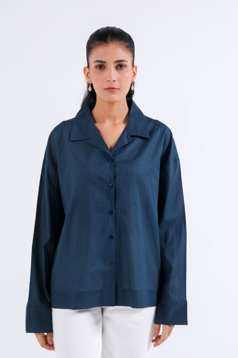 BUTTON DOWN SHIRT WITH SLEEVE DETAIL