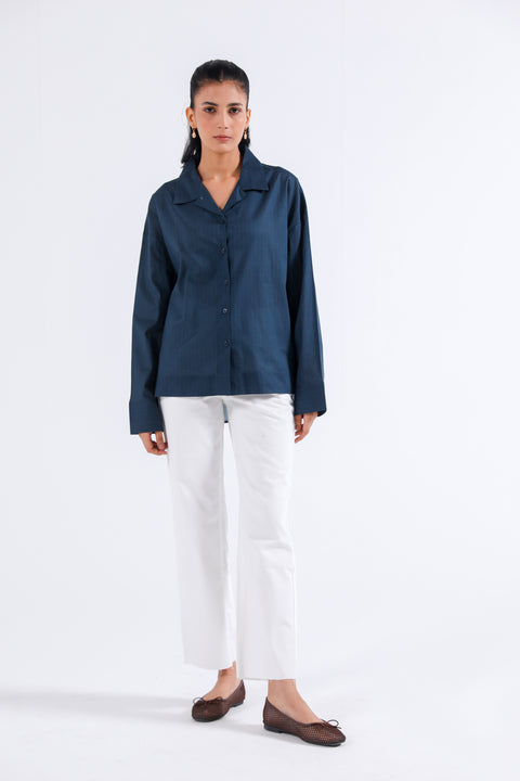 BUTTON DOWN SHIRT WITH SLEEVE DETAIL