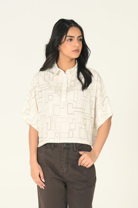 PRINTED KIMONO TOP