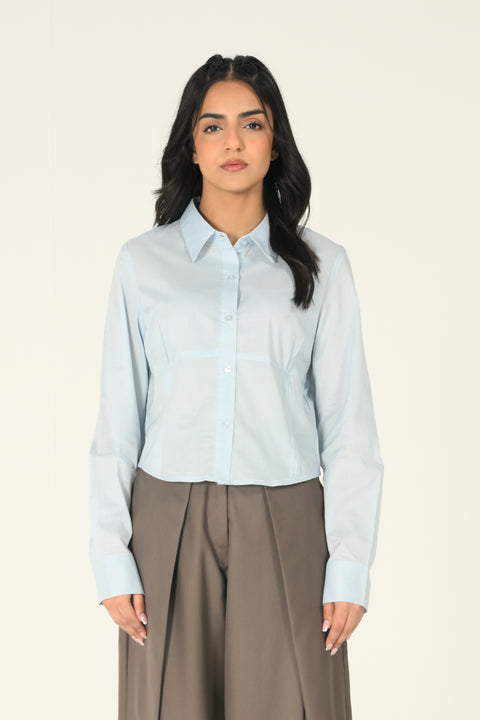 PLEATED BUTTON DOWN TOP