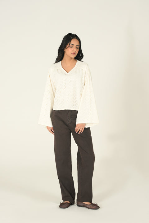 ALL OVER EMBROIDERED TOP