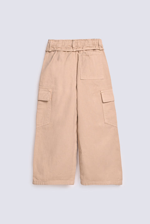 GIRLS LOOSE CARGO DENIM