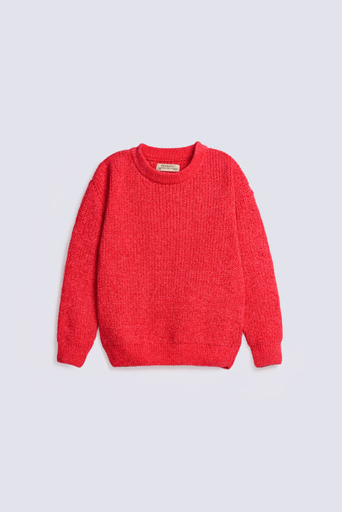 GIRLS DROP SHOULDER VELVET SWEATER