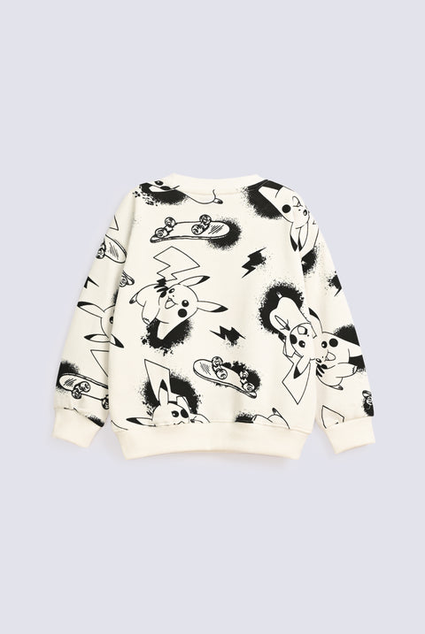 BOYS DROP SHOULDER PIKACHU PRINT SWEATSHIRT