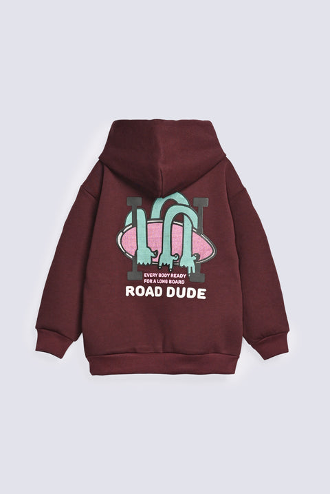 BOYS PRINTED PANEL HOODED TOP