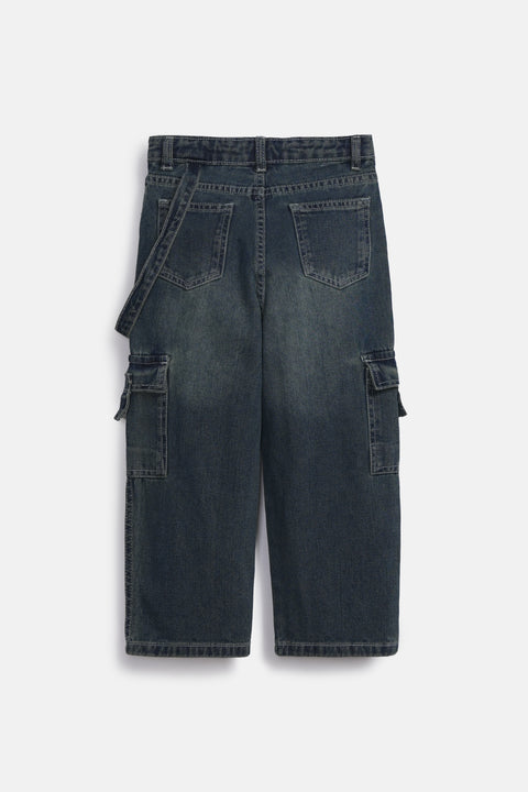 BOYS HANGING STRAP LOOSE FIT DENIM