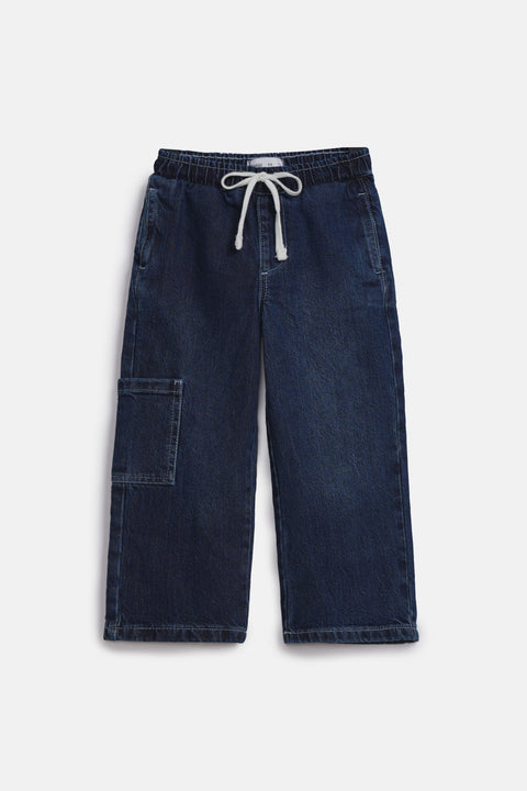 BOYS LOOSE PATCH POCKET DENIM
