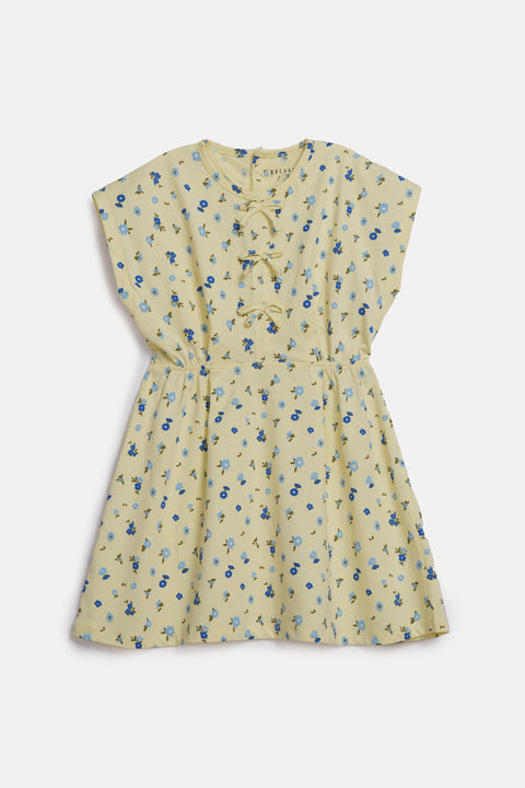 GIRLS FLORAL PRINTED KNIT DRESS