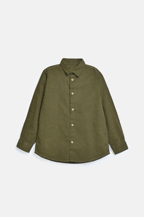BOYS LINEN BLEND FULL SLEEVE SHIRT
