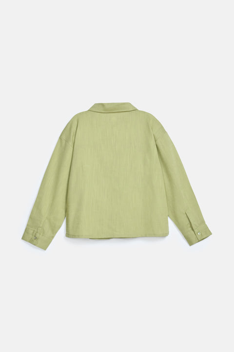 GIRLS LINEN BUTTON DOWN SHIRT