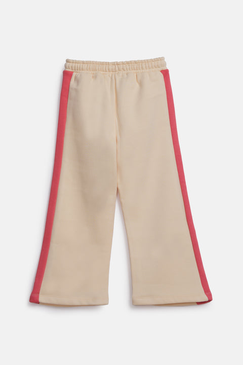 GIRLS CONTRAST PANELLED FLEECE TROUSERS