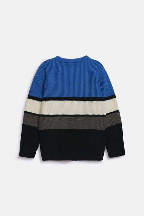 BOYS TURKISH ACRYLIC COLOR BLOCK SWEATER