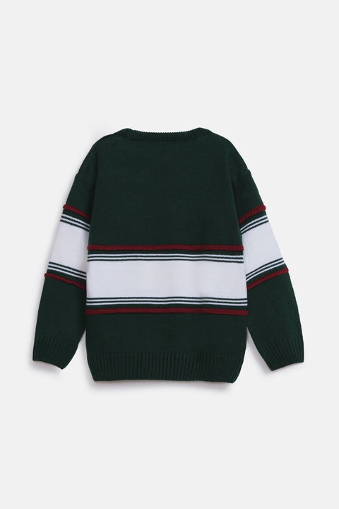 BOYS COLOR BLOCK TURKISH ACRYLIC SWEATER