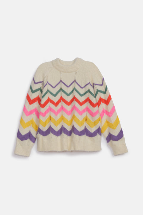 GIRLS CHEVRON JACQUARD SWEATERS