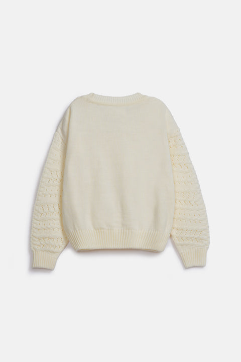 GIRLS BOXY OPEN KNIT SWEATERS