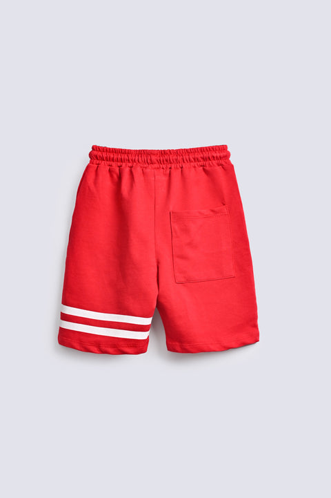 BOYS STRIPER PRINT KNIT SHORTS
