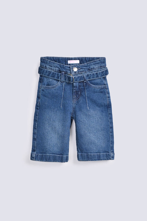 GIRLS DENIM SHORTS WITH BELT