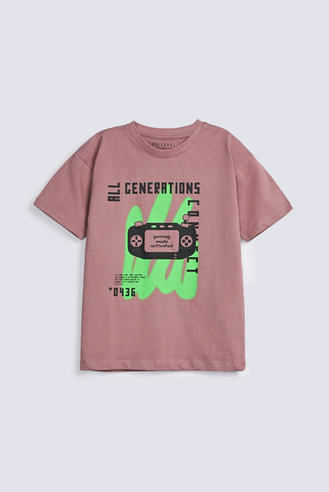 BOYS DROP SHOULDER PRINTED TEE